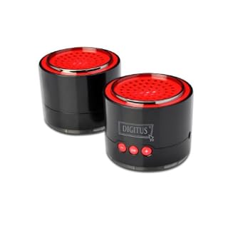Assmann DA-10292 Bluetooth HD Stereo Bass Lautsprechersystem für Smartphone/Notebook/Tablet-PC rot