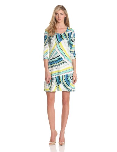 Karen Kane Women's 3/4 Sleeve A-Line Dress, Print, Small