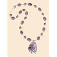 Gorgeous Lepidolite Necklace with Russian Pendant