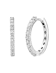 Diamond Hoop Earrings in 14k White Gold