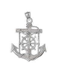 Clevereves 14K White Gold Pendant Mariner Cross 8 - Gram(s)