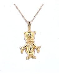 14K Yellow Gold Porky Pig Charm