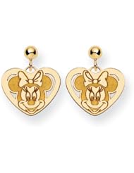 Disney Yellow Gold Heart Minnie Mouse Post Earrings