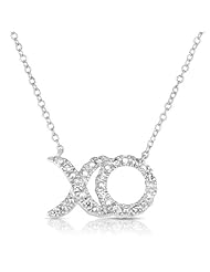1/5 Carat Pave Diamond and Sterling Silver Hugs and Kisses XO Necklace on an 20" Cable Style Chain (GHI, I1)
