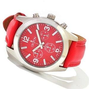 Croton Mens Chronograph Japanese Leather Watch