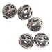 Antiqued Silver Plated Brass Diamond Cut Out 4mm Round Beads (100)