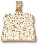Alabama Crimson Tide Solid 10K Gold ''ALABAMA'' Elephant Logo Pendant