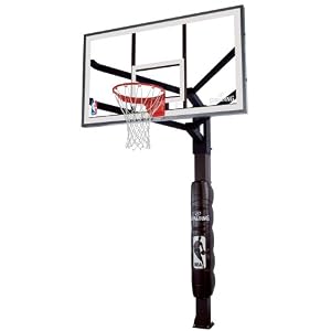 Spalding Arena View In-Ground Basketball System with 60-inch Steel Framed Glass Backboard by 