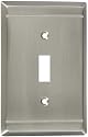 Stanley Home Designs V8035 Franklin Single Switch Plate, Satin Nickel