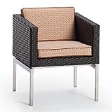 Set of Two Metropolitan Outdoor Dining Chairs with Cushions - Canvas Cocoa - Frontgate - Patio Furniture