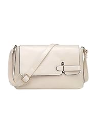Apparel: Bronze Times Womens PU Leather Crossbody Shoulder Bag White