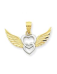 Heart Charm with Dual Hearts Wing Span
