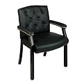 Office Star Leather Office Guest Chair - Black