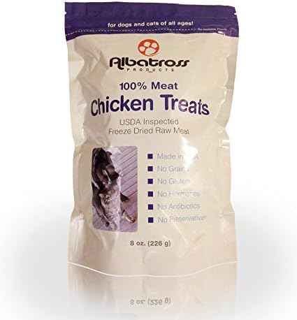 Albatross Products Freeze Dried Chicken Liver Treats for Dogs and Cats, Hand-Inspected & USDA Approved, 8-ounce-Healthy & Delicious-All Natural Made with 100% Chicken-Made in the USA! Your Pet will be happy or your money back