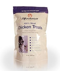 Albatross Products Freeze Dried Chicken Treats for Dogs and Cats, Hand-Inspected & USDA Approved, 8-ounce-Healthy & Delicious-4.9 Stars Make it the Top Chicken Treat on Amazon-All Natural Made with 100% Chicken-Made in the USA! Your Pet will be happy or your money back