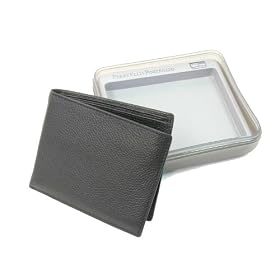 Perry Ellis Portfolio Genuine Leather Passcase Bi-Fold Wallet with Free Gift box