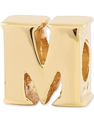 Reflection Beads Silver Gold Plated Letter M Block Alphabet Bead