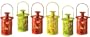 Biedermann & Sons Metal Garden Tealight Candle Lantern with Glass Insert, Set of 6, Assorted Spring Colors, 5-Inches Tall x 3-Inches Diameter