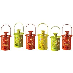 Biedermann and Sons Metal Garden Tealight Candle Lantern with Glass Insert, Set of 6,... by Biedermann & Sons