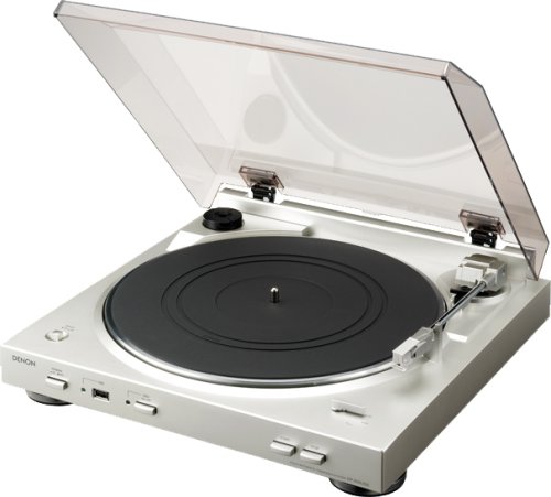 Denon DP 200 USB Vollautomatischer Plattenspieler (MM-System, Phono-Equalizer, PC-Software, USB-Anschluss) premium silber