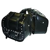 Motorcycle Saddle Bag Set 2pc with Studs, PVC (Water Proof)And Detachable