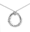 Sterling Silver CZ Accented Chunky Circle Necklace with Chain
