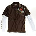 Cargo Langarmpolo Männer, braun