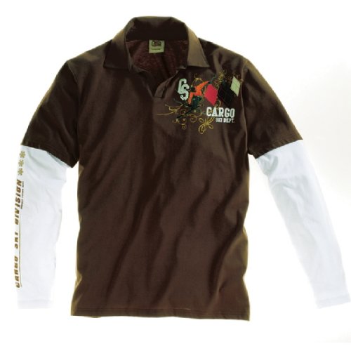 Cargo Langarmpolo Männer, braun