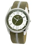 Best sale price for DFactory Men's DFC003ZNN White Label White Dial Green Leather Strap Watch. Free Shipping.