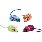 Zanies Rattling Hypno Mice Cat Toys - Set of 4 (fur free)