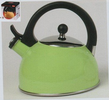 Gibson Apple Green Stainless Steel Whistling Tea Kettle Teakettle
