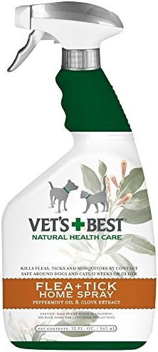 Vet's Best Natural Flea Tick Home Spray Pet &amp; Children Safe Non Stain 32 oz