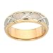 14k Two Tone Engraved Women's Wedding Band, 6mm.