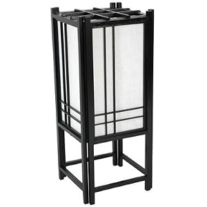 Double Cross Shoji Lamp Color: Black