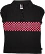 Emily the Strange juniors women's Black Hot Pink Checkers Polo Shirt