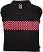 Emily the Strange juniors women's Black Hot Pink Checkers Polo Shirt