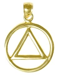 Alcoholics Anonymous AA Symbol Pendant, #05-1, Solid 14k Gold, Heavy Wire Look