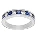 Platinum Sapphire and Diamond Band (H/SI1, 1/3 ct. tw.)