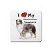 I Love My Australian Shepherd Rubber Square Coaster (4 pack)