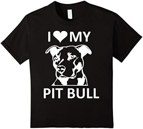 Kids Iheart My Pitbull T-shirt (I love my pitbull tee,pit bull 6 Black