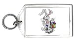 Keychain with basket, unicycle, eggs, rabbit, easter