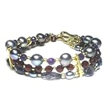 Amethyst, Carnelian, Iolite & Pearl Bracelet by Elizabeth Showers, 7