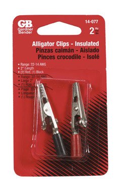 Gardner Bender 14-077 2-Inch Insulated Barrel Alligator Clip, 2-Pack