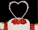 IMAGE OF Completely Covered Swarovski Crystal Single Heart Cake Topper