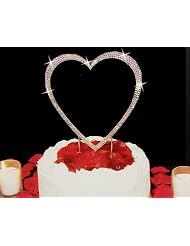 Completely Covered Swarovski Crystal Single Heart Cake Topper by 