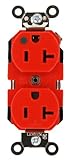 Leviton 8300-R 20-Amp, 125-Volt, Extra Heavy Duty Hospital Grade, Duplex Receptacle, Straight Blade,