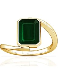 18K Yellow Gold Emerald Cut Emerald Womens Astrological Ring (GIA Certificate)
