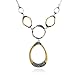 Sterling Silver Marcasite Two-Tone Organic Shapes title=