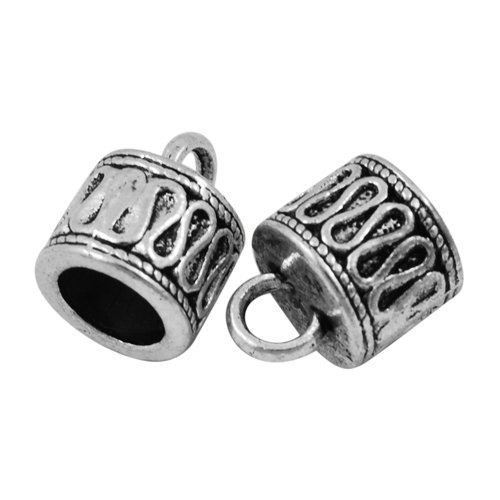Pack Of 10 x Antique Tibetan Silver 8mm Kumihimo Patterned End Caps - (HA06910) - Charming Beads