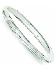 14K White Gold High Polished 6.00mm Hinged Bangle